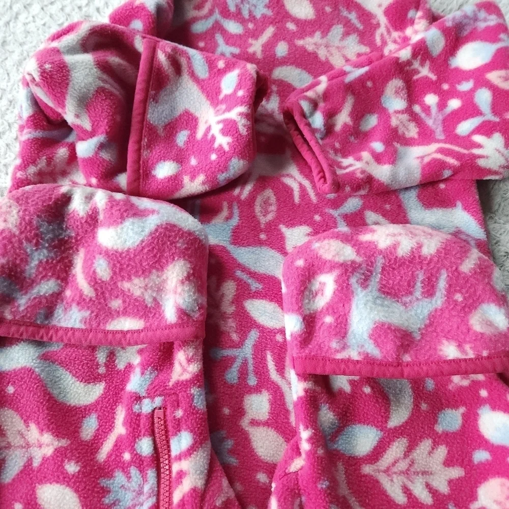 Columbia Pink Fleece Snowtop Zip-up Bunting Sz 6-12 Months